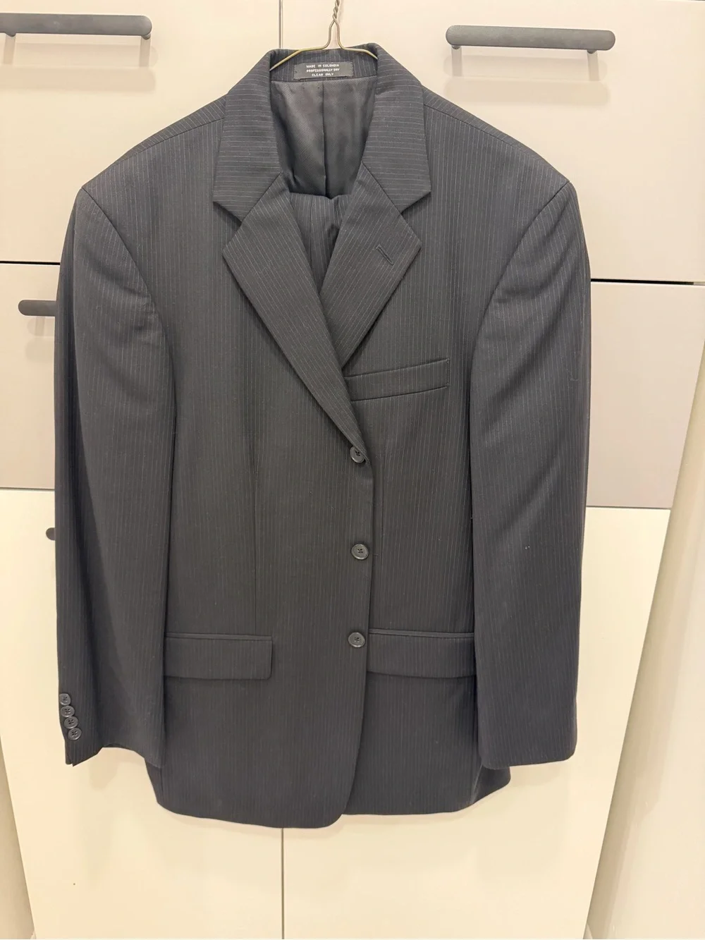 Alfani Men's Dark Gray Pinstripe Suit Jacket